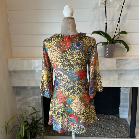 CAbi Shakespeare Multicolored Floral Tie Kimono Jacket # 360 Size Small - Picture 8 of 16